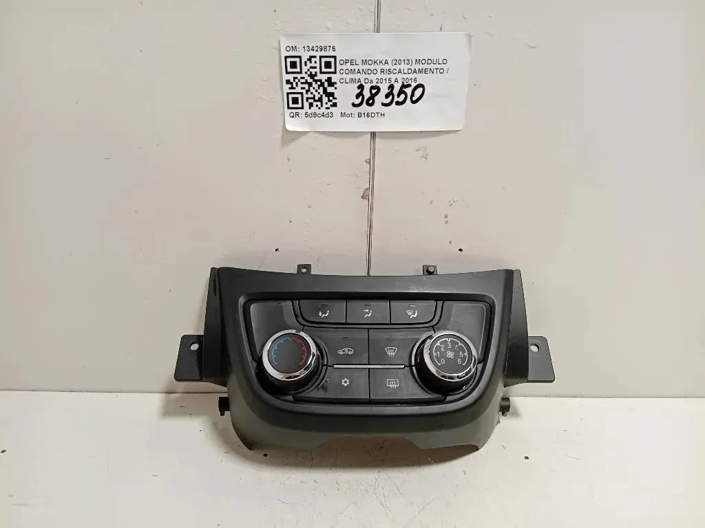 Modulo Comando Riscaldamento Clima 13429876 Opel Mokka 2013