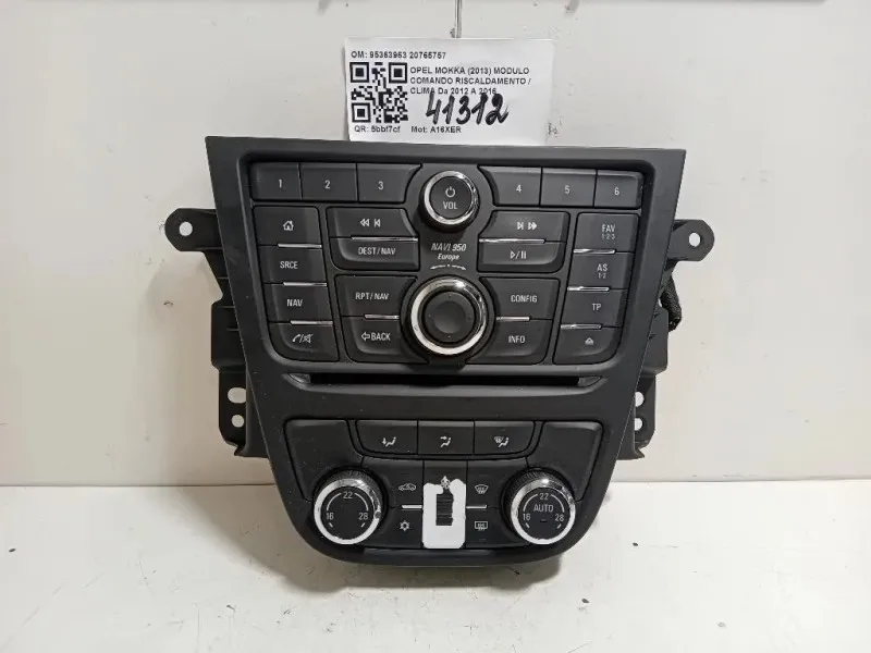 Modulo Comando Riscaldamento Clima 95363963 20765757 Opel Mokka 2013