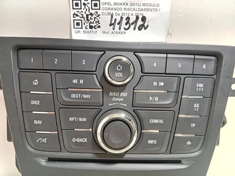 Modulo Comando Riscaldamento Clima 95363963 20765757 Opel Mokka 2013