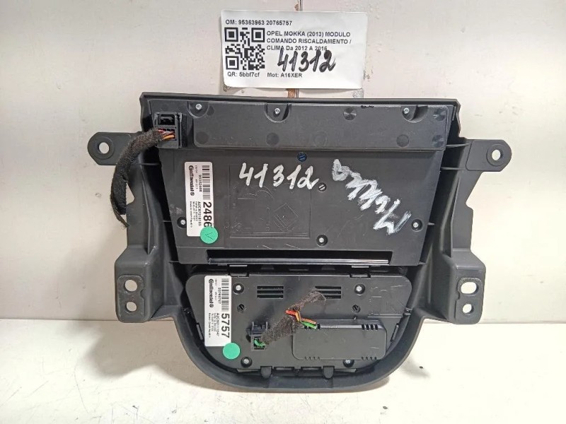 Modulo Comando Riscaldamento Clima 95363963 20765757 Opel Mokka 2013