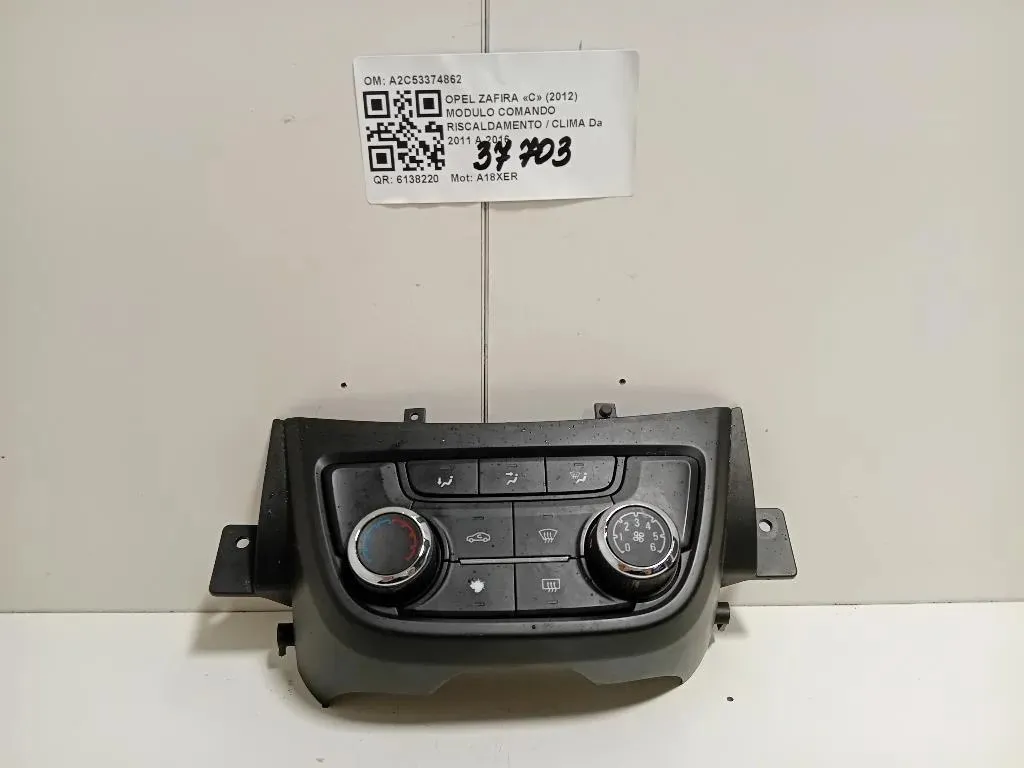 Modulo Comando Riscaldamento Clima A2C53374862 Opel Zafira C 2012