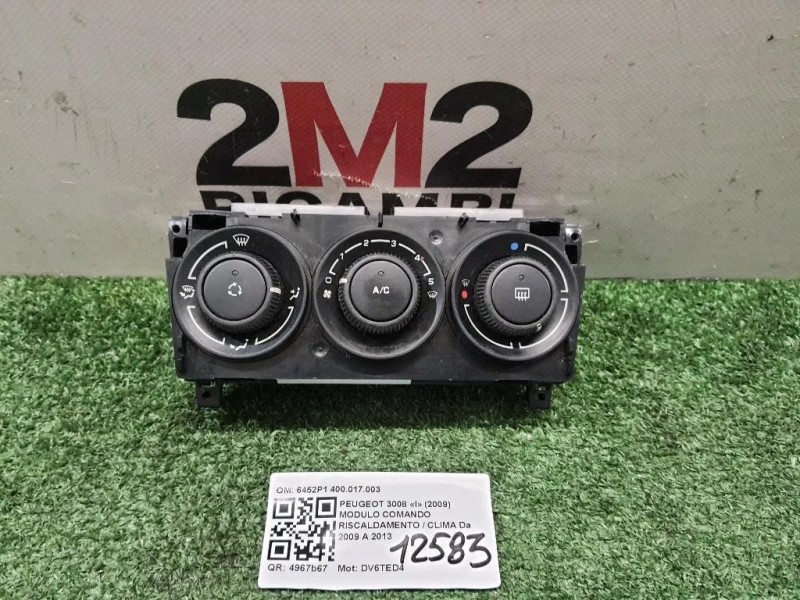 Modulo Comando Riscaldamento Clima 6452P1 400017003 Peugeot 3008 I 2009