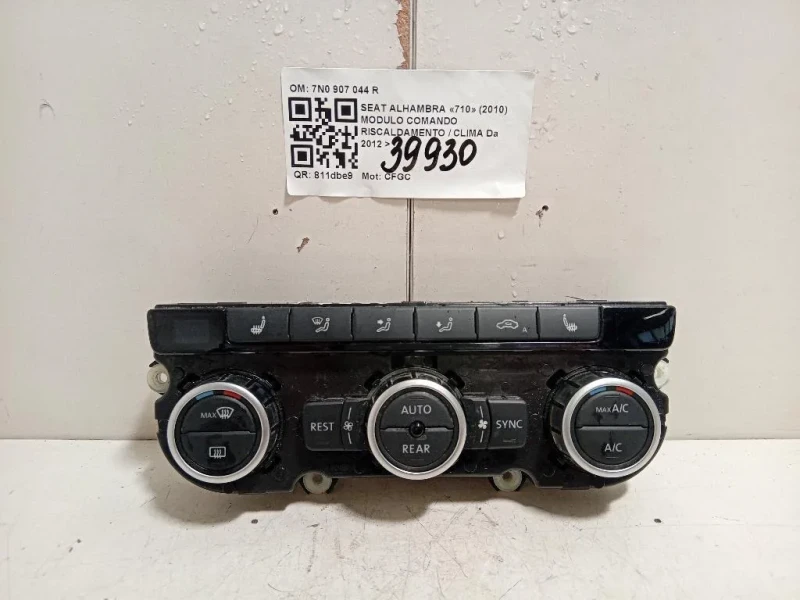 Modulo Comando Riscaldamento Clima 7N0 907 044 R Seat Alhambra 710 2010