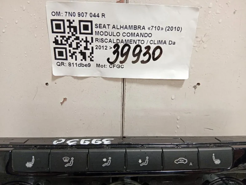 Modulo Comando Riscaldamento Clima 7N0 907 044 R Seat Alhambra 710 2010