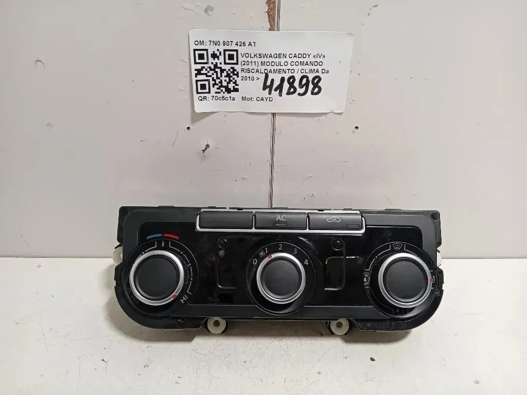 Modulo Comando Riscaldamento Clima 7N0 907 426 AT Volkswagen Caddy IV 2011