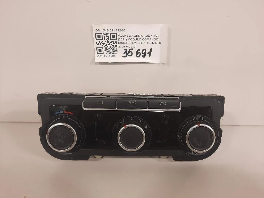 Modulo Comando Riscaldamento Clima 5HB 011 292-00 Volkswagen Caddy IV 2011
