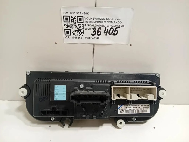 Modulo Comando Riscaldamento Clima 7N0907426K Volkswagen GOLF VI 2009
