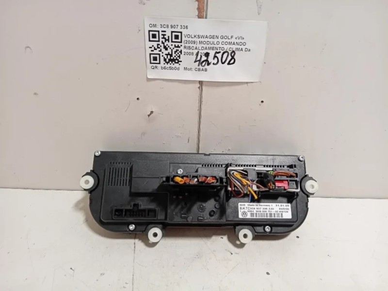 Modulo Comando Riscaldamento Clima 3C8907336 5HB009751 Volkswagen GOLF VI 2009
