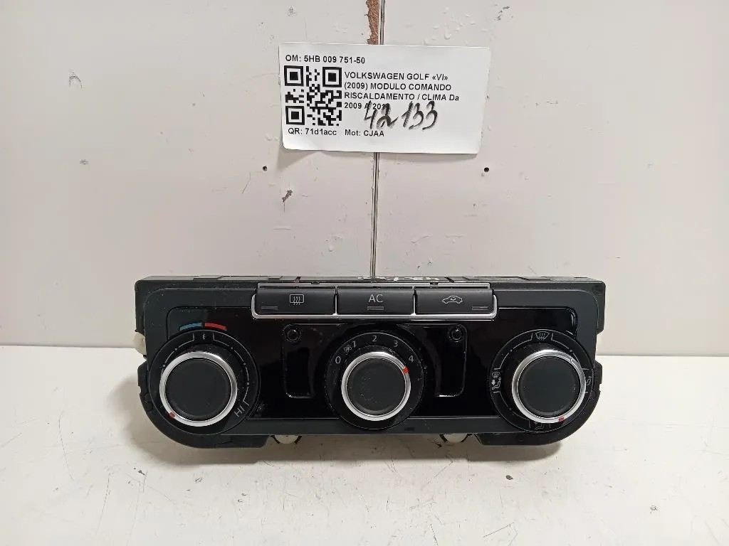 Modulo Comando Riscaldamento Clima 5HB 009 751-50 Volkswagen GOLF VI 2009