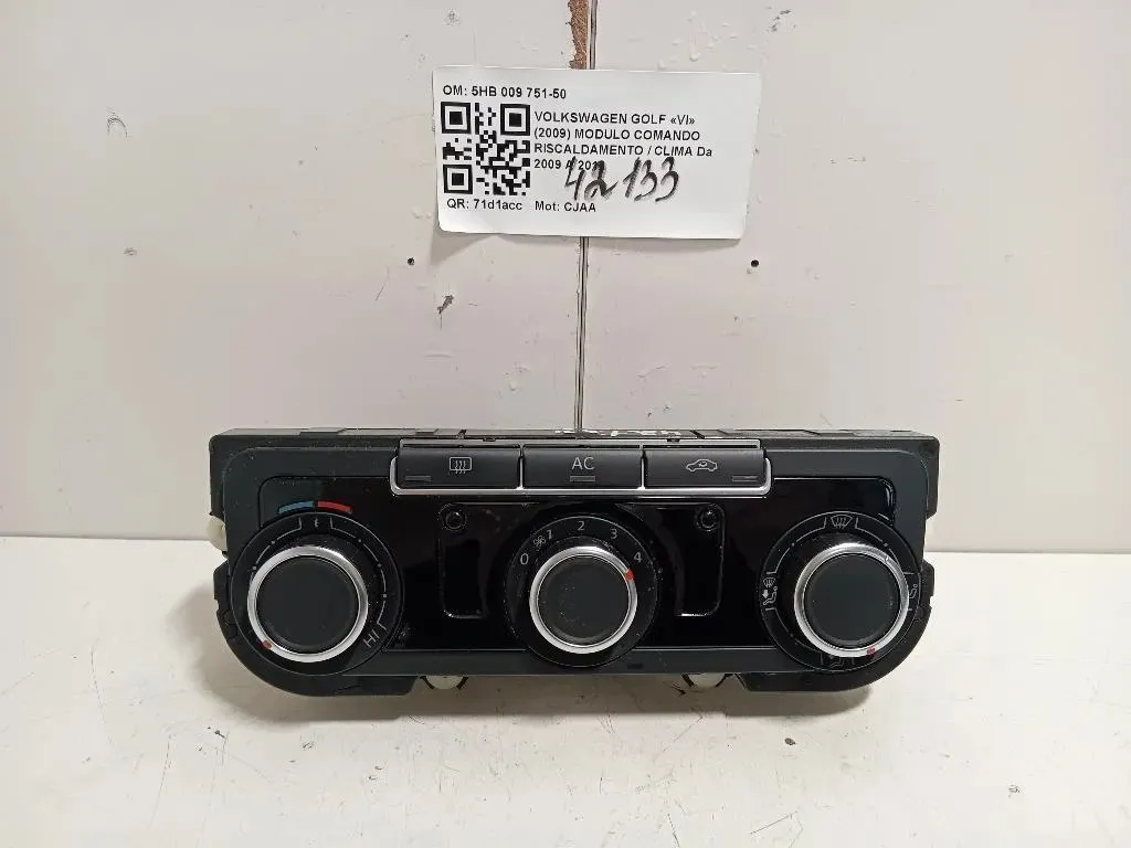 Modulo Comando Riscaldamento Clima 5HB 009 751-50 Volkswagen GOLF VI 2009