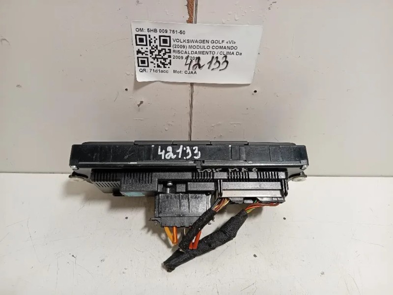 Modulo Comando Riscaldamento Clima 5HB 009 751-50 Volkswagen GOLF VI 2009