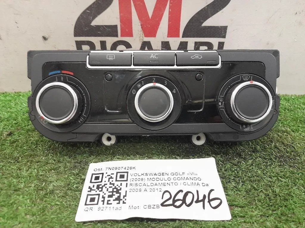 Modulo Comando Riscaldamento Clima 7N0907426K Volkswagen GOLF VI 2009