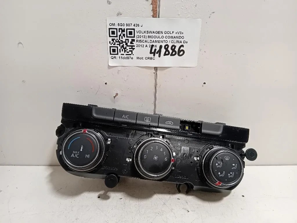 Modulo Comando Riscaldamento Clima 5G0 907 426 J 5G0907426J Volkswagen GOLF VII 2013