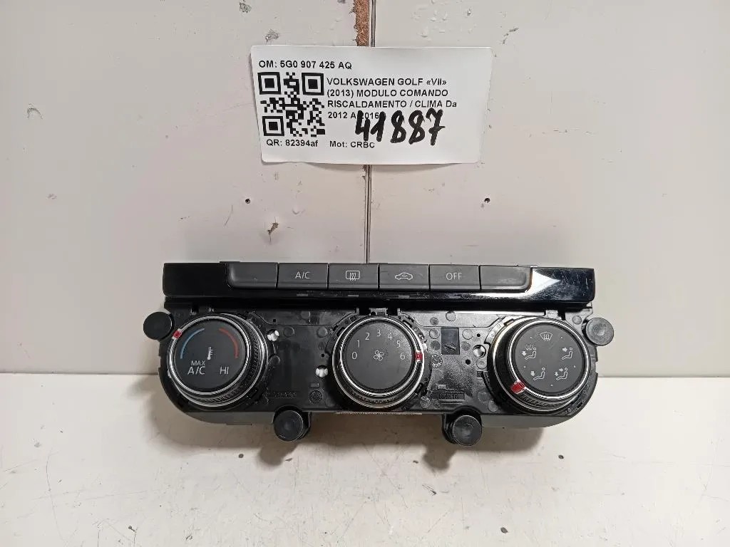 Modulo Comando Riscaldamento Clima 5G0907425AQ 5HB012665-50 Volkswagen GOLF VII 2013