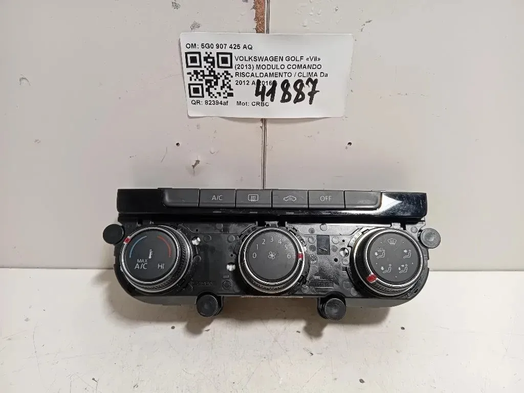 Modulo Comando Riscaldamento Clima 5G0907425AQ 5HB012665-50 Volkswagen GOLF VII 2013