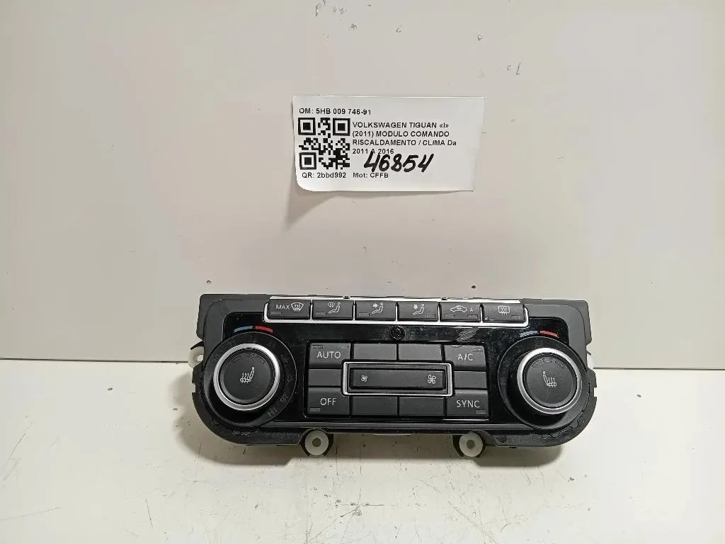Modulo Comando Riscaldamento Clima 5HB 009 746-91 Volkswagen Tiguan I 2011