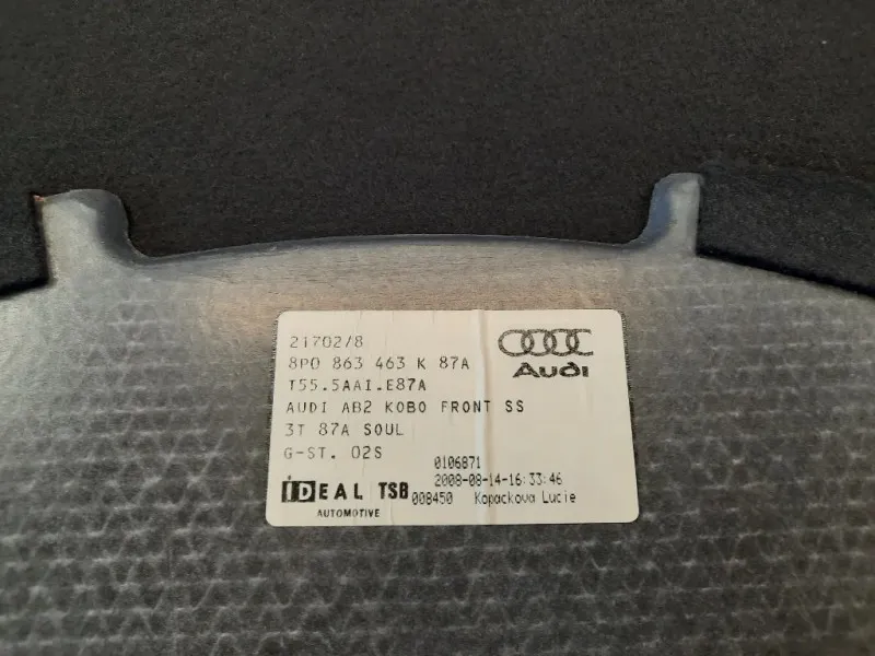 Moquette Pianale Bagagliaio 8P0863463K87A Audi A3 8P1 2010