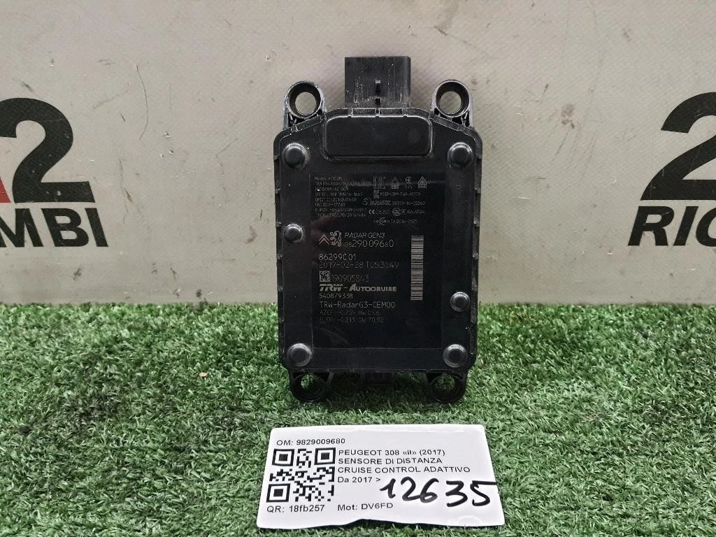 Sensore DI Distanza Cruise Control Adattivo 9829009680 Peugeot 308 II 2017