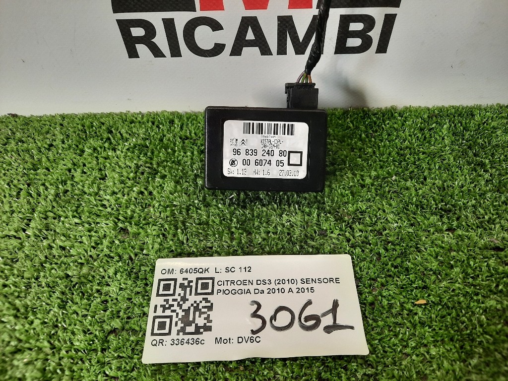 Sensore Pioggia 9683924080 Citroen DS3 2010