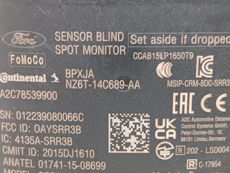 Sensore Radar Distronic ACC NZ6T-14C689-AA Ford PUMA II 2019