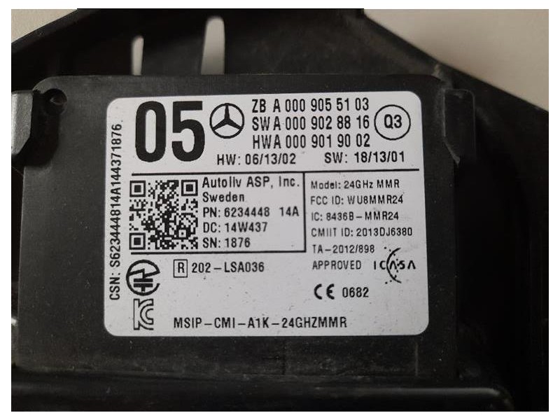 Sensore Radar Distronic ACC A0009055103 A0009028816 0009019002 Mercedes Classe A W176 2013