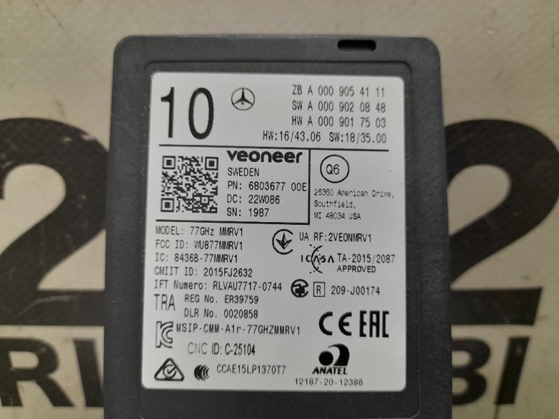 Sensore Radar Distronic ACC A0009054111 Mercedes Classe A W177 2018