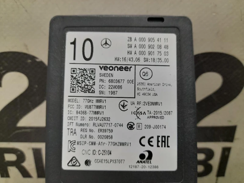 Sensore Radar Distronic ACC A0009054111 Mercedes Classe A W177 2018