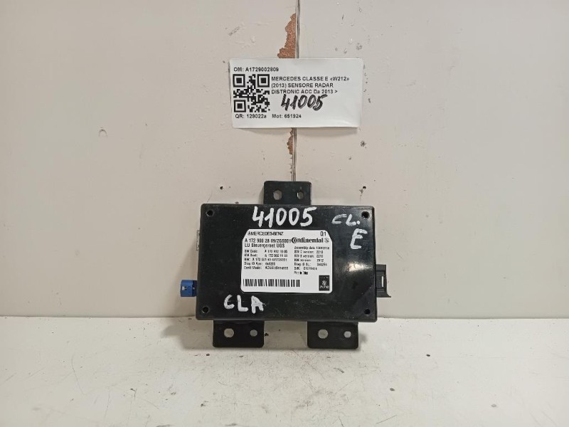 Sensore Radar Distronic ACC A1729002809 Mercedes Classe E W212 2013
