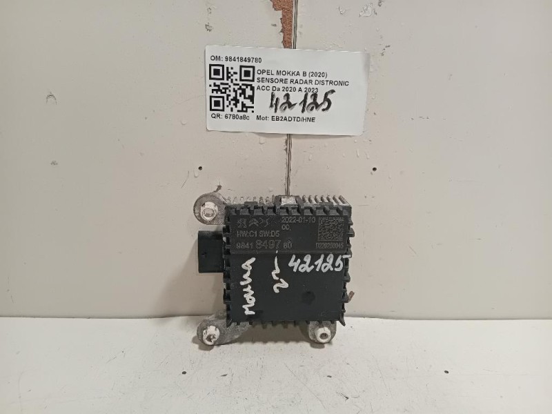 Sensore Radar Distronic ACC 9841849780 Opel Mokka B 2020