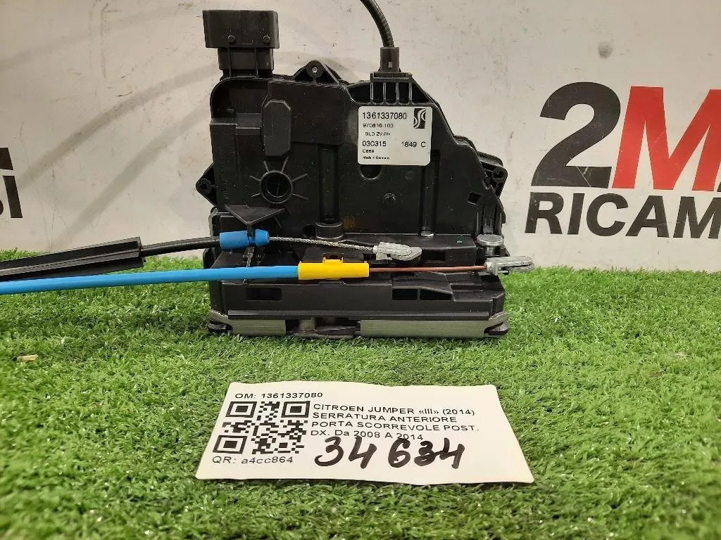 Serratura Anteriore Porta Scorrevole POST DX 1361337080 SCORREVOLE DX Citroen Jumper III 2014