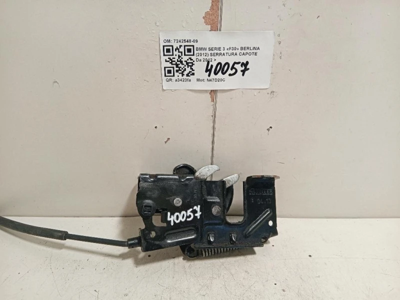 Serratura Capote 7242548-09 Bmw Serie 3 F30 Berlina 2012
