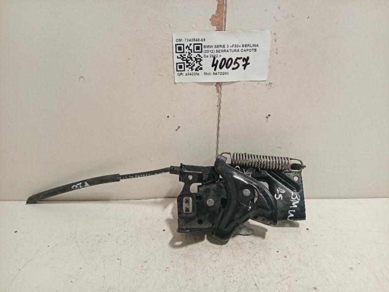 Serratura Capote 7242548-09 Bmw Serie 3 F30 Berlina 2012