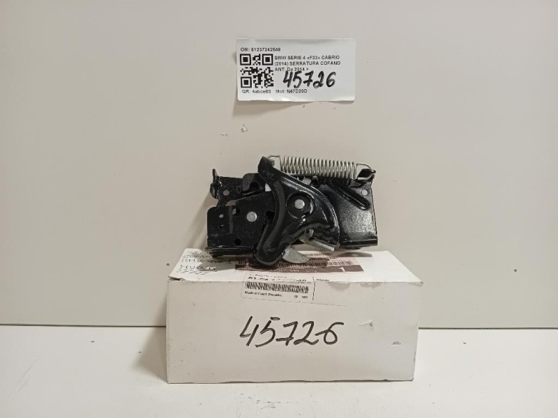 Serratura Cofano ANT 51237242549 Bmw Serie 4 F33 Cabrio 2014