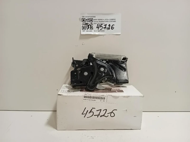 Serratura Cofano ANT 51237242549 Bmw Serie 4 F33 Cabrio 2014