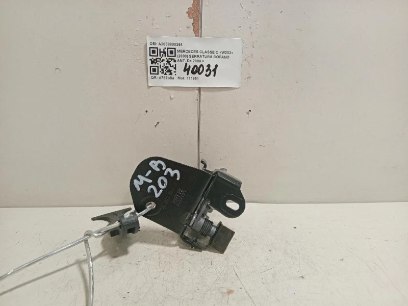 Serratura Cofano ANT A2038800264 Mercedes Classe C W203 2000