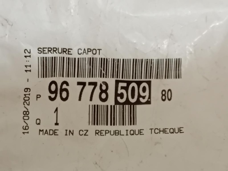 Serratura Cofano ANT 9677850980 Peugeot 308 II 2017