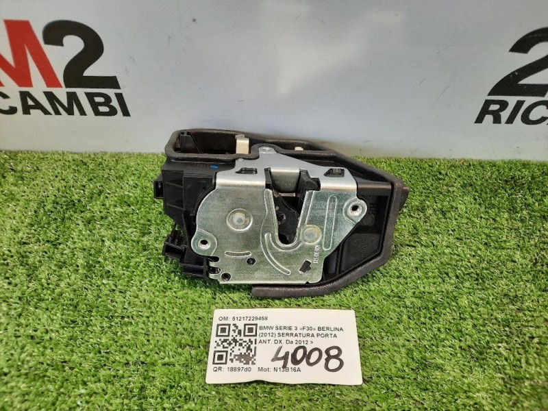 Serratura Porta ANT DX 51217229458 Bmw Serie 3 F30 Berlina 2012