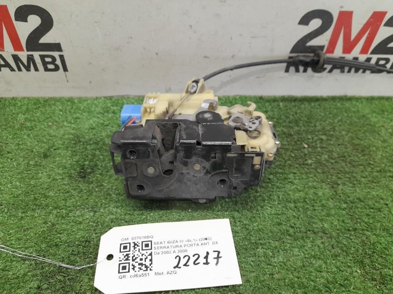 Serratura Porta ANT DX 837016BQ Seat Ibiza IV 6L1 2002