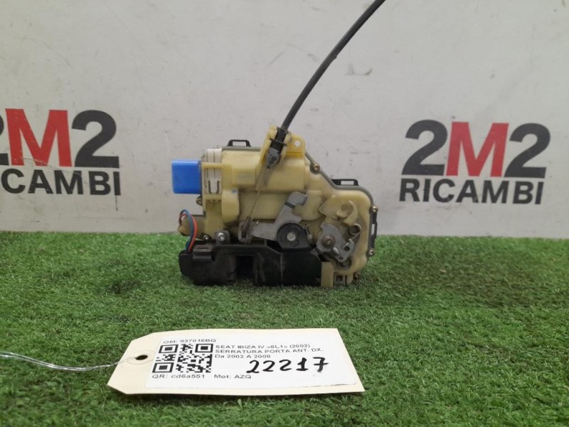 Serratura Porta ANT DX 837016BQ Seat Ibiza IV 6L1 2002