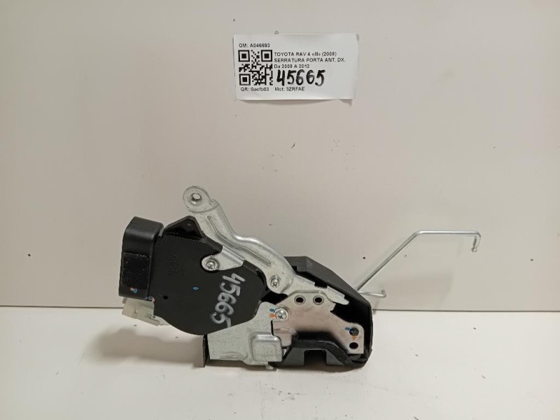 Serratura Porta ANT DX A046693 Toyota RAV 4 III 2008