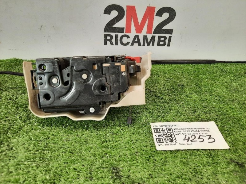 Serratura Porta ANT DX 3D1837016AC Volkswagen Touran II 2007