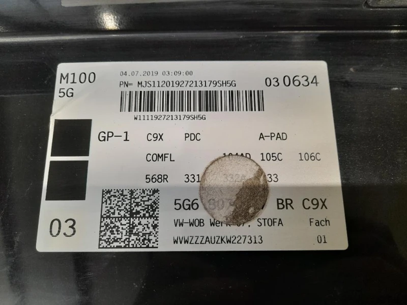 Paraurti POST 5G6807421BK Volkswagen GOLF VII 2017