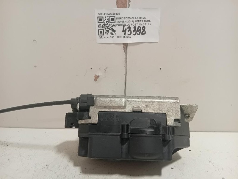 Serratura Portello POST A1647400335 Mercedes Classe ML W166 2012