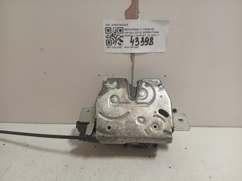 Serratura Portello POST A1647400335 Mercedes Classe ML W166 2012