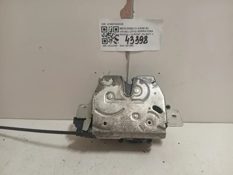 Serratura Portello POST A1647400335 Mercedes Classe ML W166 2012