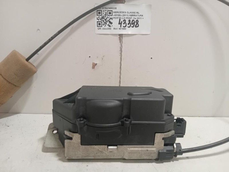 Serratura Portello POST A1647400335 Mercedes Classe ML W166 2012