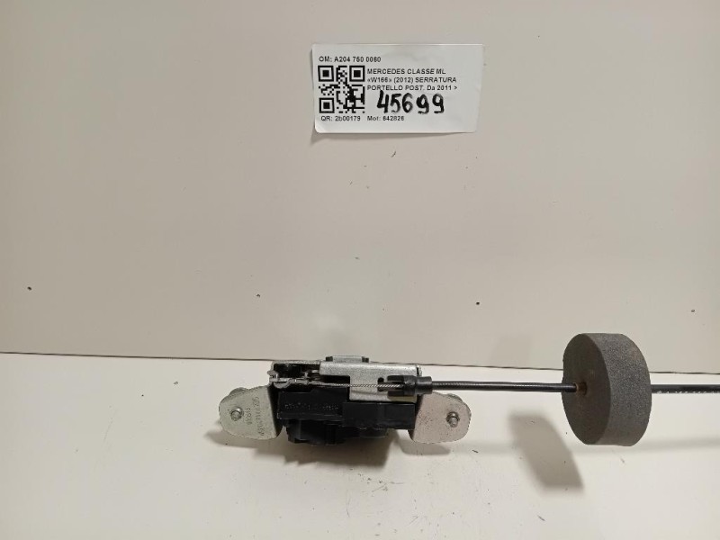 Serratura Portello POST A204 750 0060 Mercedes Classe ML W166 2012