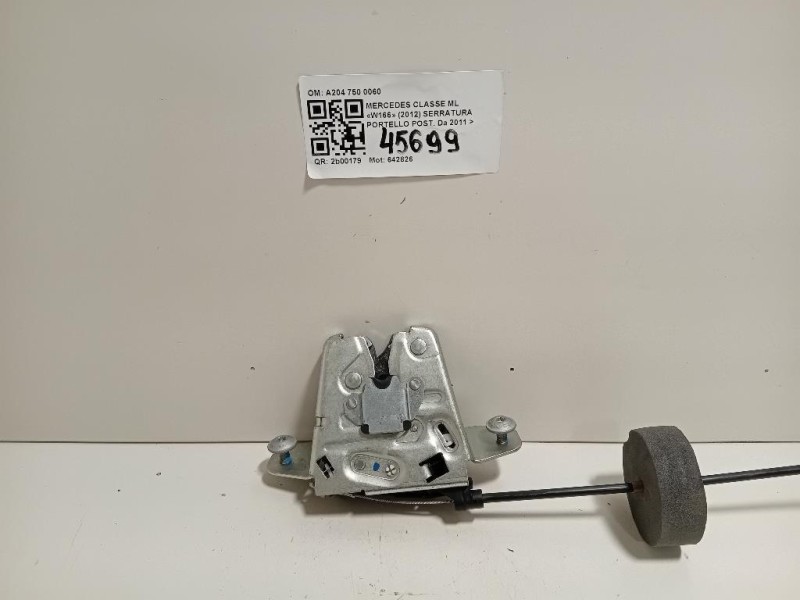 Serratura Portello POST A204 750 0060 Mercedes Classe ML W166 2012