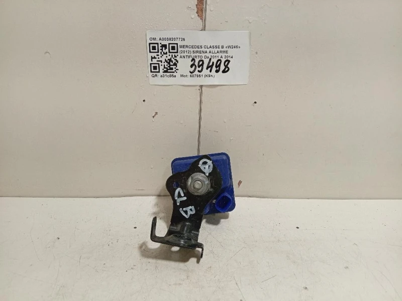 Sirena Allarme Antifurto A0038207726 Mercedes Classe B W246 2012