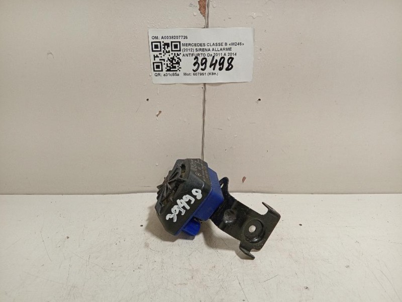 Sirena Allarme Antifurto A0038207726 Mercedes Classe B W246 2012